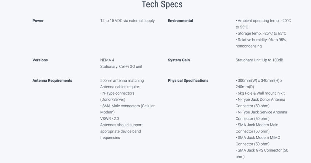 specs for Celfi